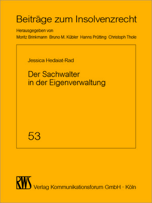 cover image of Der Sachwalter in der Eigenverwaltung
